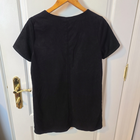 Forever 21 Lined Black Mini Dress Tie Front Short Sleeves Size M - Picture 6 of 6